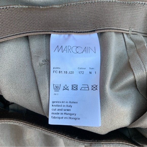 Marc Cain Women’s Size N1 UK 8 Tan Faux Suede Flare Pleat Trouser Stretch 70s - Picture 8 of 8